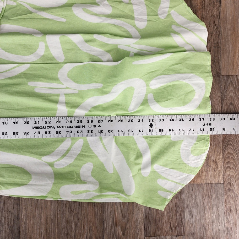New Collection Made in Italy Print Tunic Top Women's Medium Green White V Neck - Picture 8 of 13